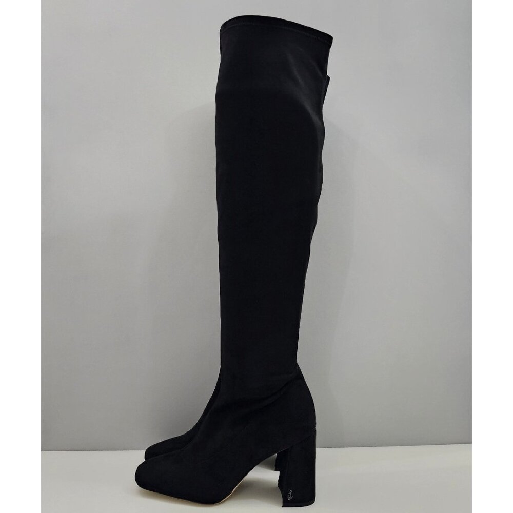 Sam Edelman Black Over-The-Knee Block Heel Boots